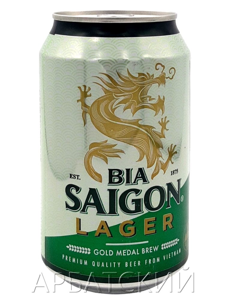 Сайгон Лагер / Saigon Lager 0,33л. алк.4,3% ж/б.