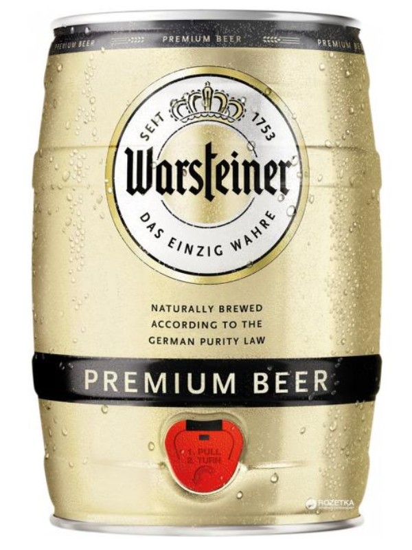 Варштайнер Премиум Бир / Warsteiner Premium Beer 5л. алк.4,8% ж/б.