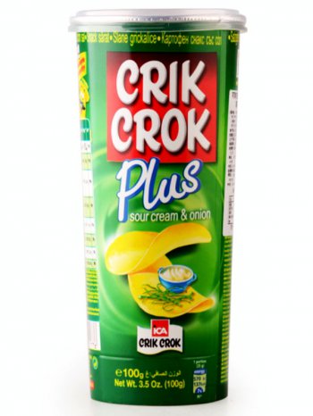 Чипсы Крик Крок Плюс Сметана и Лук / Crik Crok Plus Sour cream Onion 100гр.