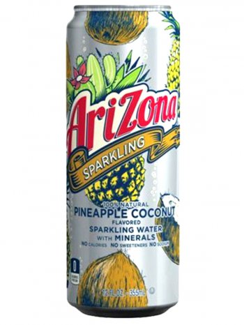 Напиток Аризона Ананас Кокос /  Arizona Sparkling Water + Minerals Pinepple Coconut 0.355л. ж/б.