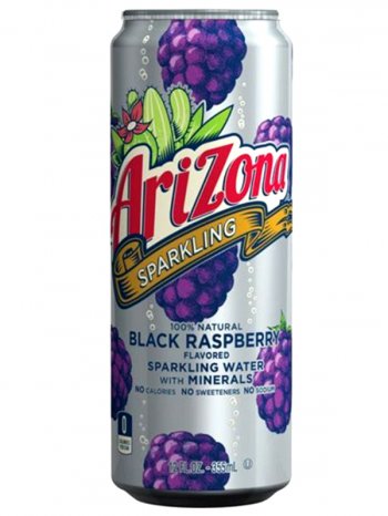Напиток Аризона Ежевика / AriZona Sparkling Water + Minerals Black Raspberry 0,355л. ж/б.
