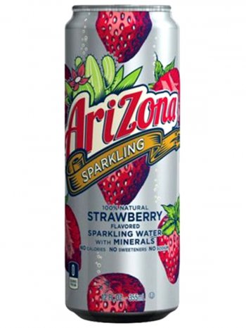 Напиток Аризона Клубника /  Arizona Sparkling Water + Minerals Strawberry 0,355л. ж/б.
