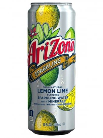 Напиток Аризона Лимон Лайм / Arizona Sparkling Water + Minerals Lemon Lime 0,355л. ж/б.